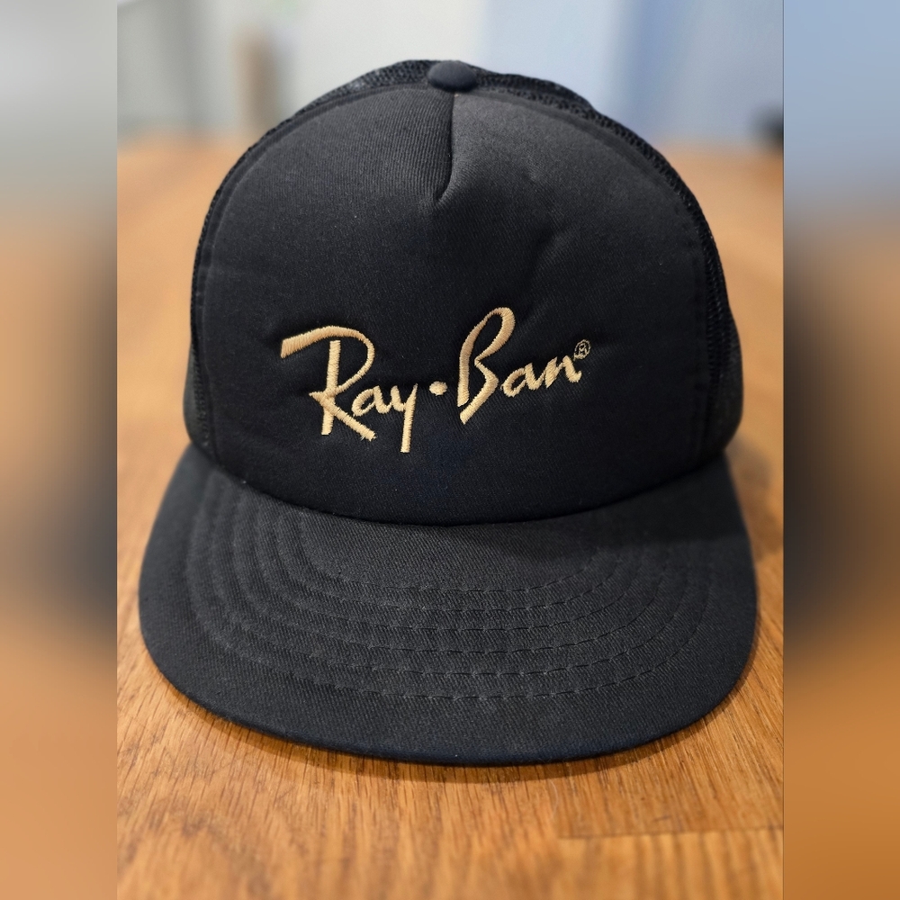 Vintage Ray-Ban Snapback Hat, Black